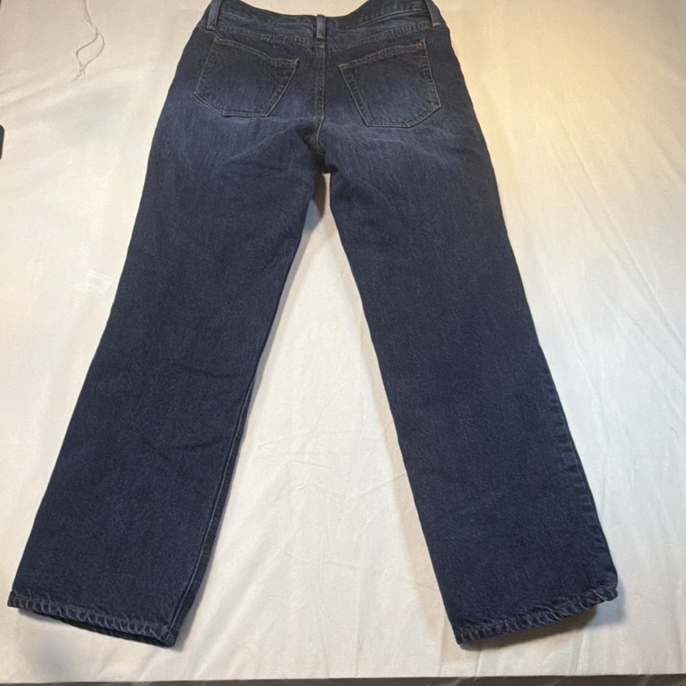 Eddie Bauer Womens Flannel Lined Jeans 8 Dark Wash Straight Leg Winter Denim - Picture 10 of 15